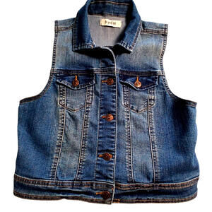 Be-You-Ti-Ful Denim Vest Women Small Blue Jean Jacket Sleeveless Canada